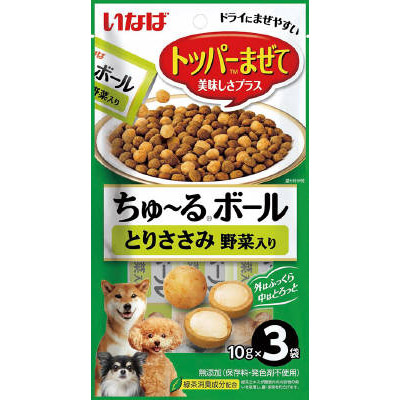 いなばペット　ちゅ～るボールささみ野菜入り　１０ｇ×３袋