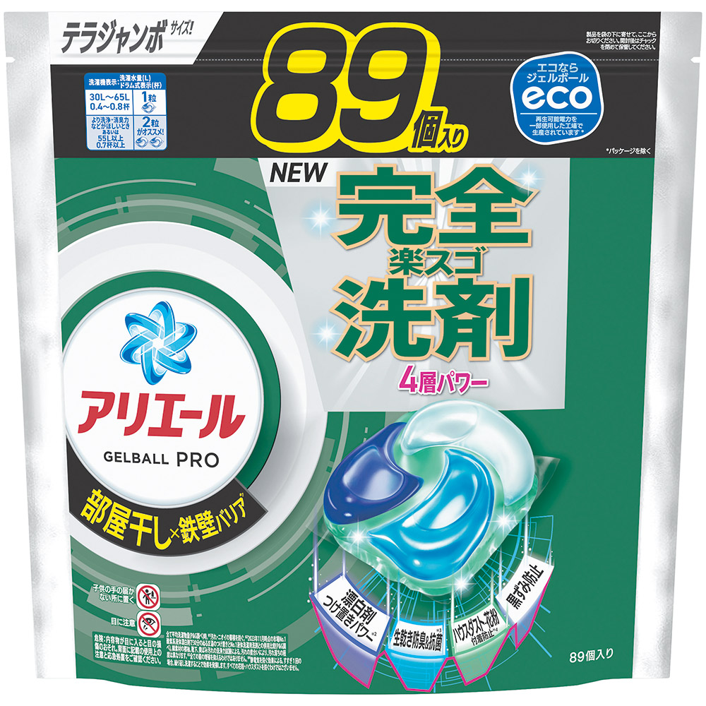 アリエールジェルボールプロ　部屋干し用　つめかえテラジャンボサイス