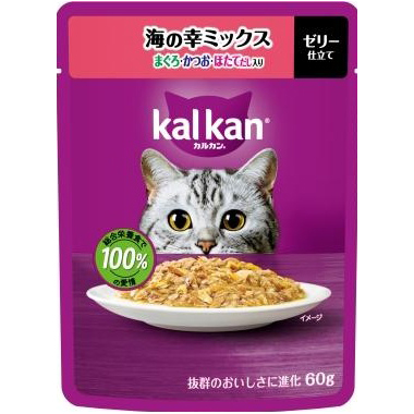 ＫＰ１１８カルカン　パウチ　海の幸ミックス　　マグロ　カツオ　ホタテ出入　６０ｇ