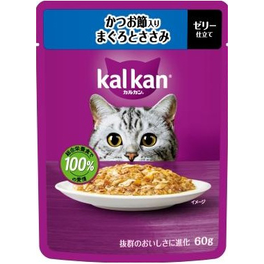 ＫＰ１２４カルカン　パウチ　かつお節入りまぐろとささみ　６０ｇ