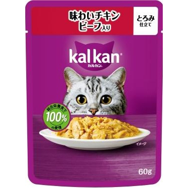 ＫＰ１３１カルカン　パウチ　味わいチキン　ビーフ　６０ｇ