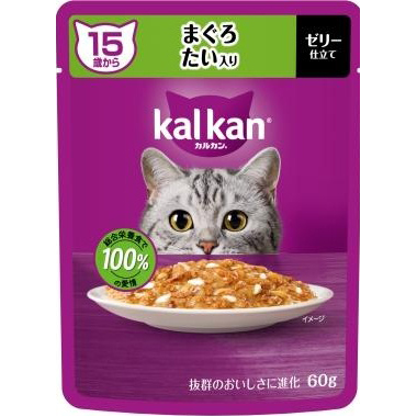 ＫＰ１４９カルカン　パウチ　１５歳　まぐろ　たい　６０ｇ