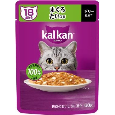 ＫＰ１５４カルカン　パウチ　１８歳　まぐろ　たい　６０ｇ