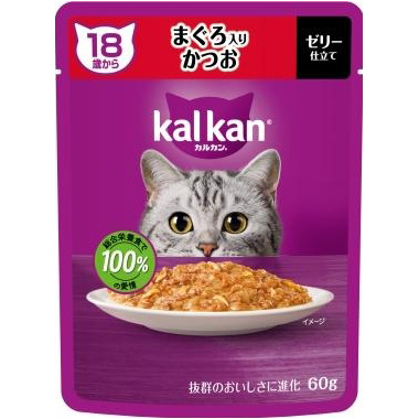 ＫＰ１５６カルカン　パウチ　１８歳　まぐろ入りかつお　６０ｇ