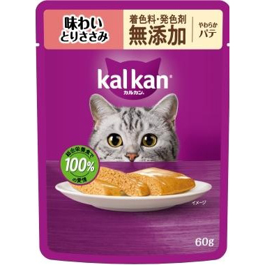 ＫＭ１１３カルカン　パウチ　やわらかパテ　味わいとりササミ　無添加　６０ｇ