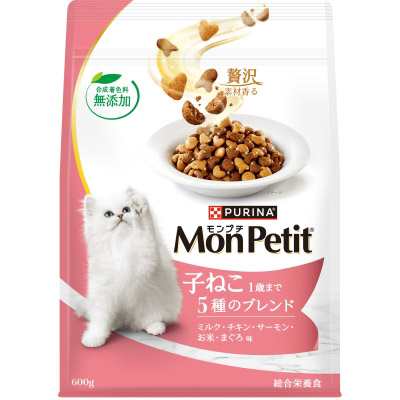 モンプチバッグ　子ねこ　５種のブレンド　６００ｇ