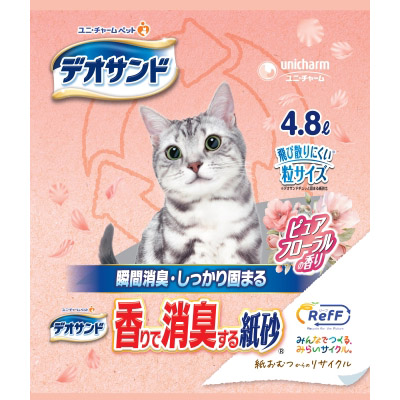 デオサンド香りで消臭する紙砂ＲｅｆＦピュアフロー