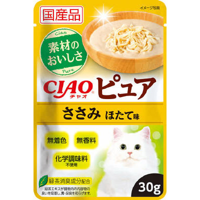 ＣＩＡＯパウチ　ピュアささみ　ほたて　３０ｇ