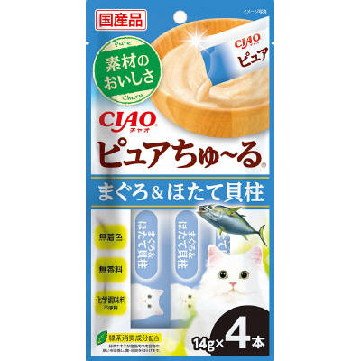 ＣＩＡＯピュアちゅ－る　まぐろほたて貝柱　４本