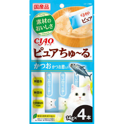 ＣＩＡＯピュアちゅ－る　かつお　かつお節　４本