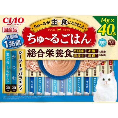 ＣＩＡＯちゅ－るごはん　シーフードバラエティ　４０本