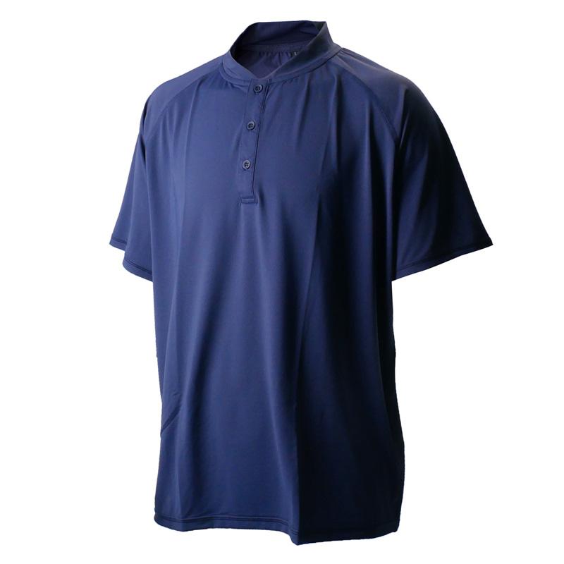 ＴＭＦ－３４７７グリッドメッシュヘンリーＴシャツネイビーＬ　ネイビーＬ