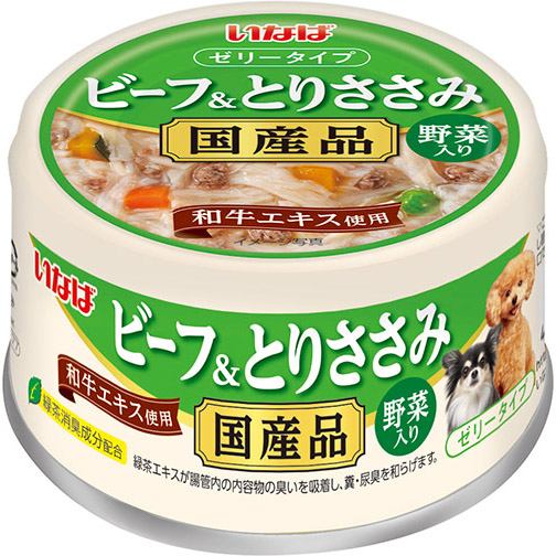 いなば　ビーフ＆とりささみ缶野菜入り　８５ｇ