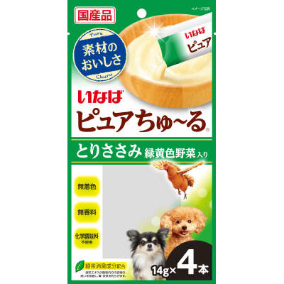 ＩＮＡＢＡピュアちゅーるささみ野菜入　１４ｇ×４
