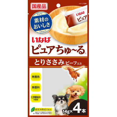 ＩＮＡＢＡピュアちゅーるささみビーフ入　１４ｇ×４