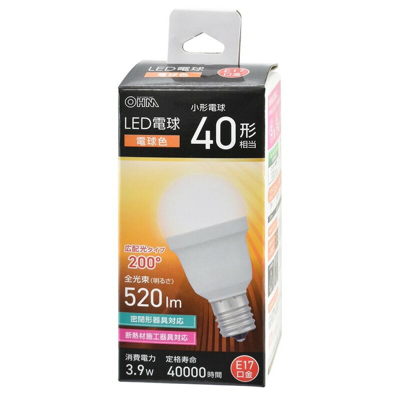 小型LED電球40形 電球色 LDA4L－G－E17 IS53