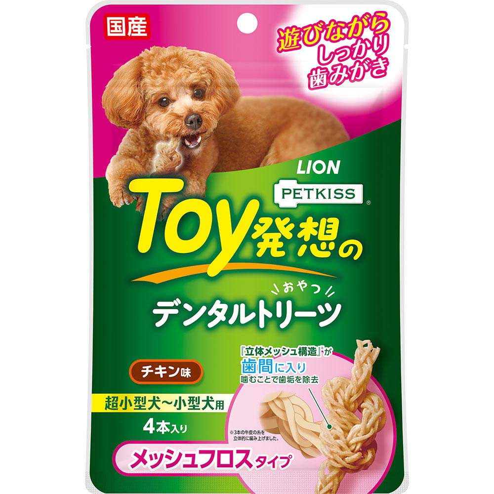 ＰＥＴＫＩＳＳ　　Ｔｏｙ発想デンタルトリーツ　メッシュフロスタイプ　４本入り