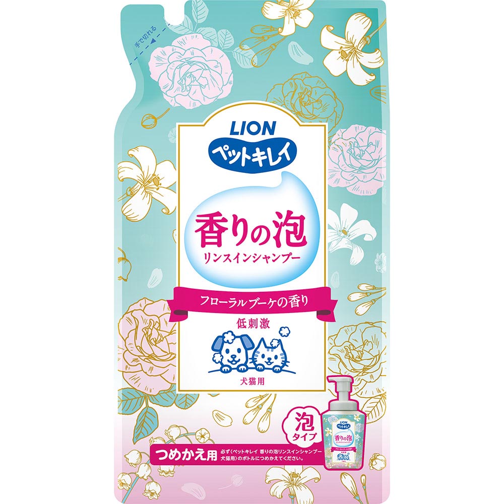 ペットキレイ　香りの泡ＳＰ　犬猫用　フローラルブーケの香り　詰め替　４００ml