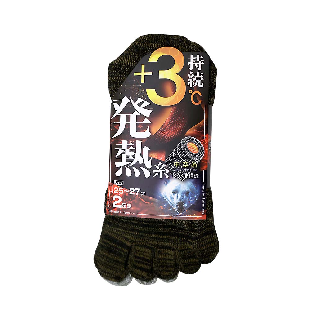 SE3203 発熱ソックスクォーター5本2P Lアソート F