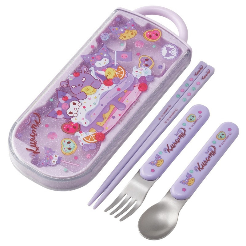 食洗機対応スライドトリオセット（名入れスペース付お箸）クロミ