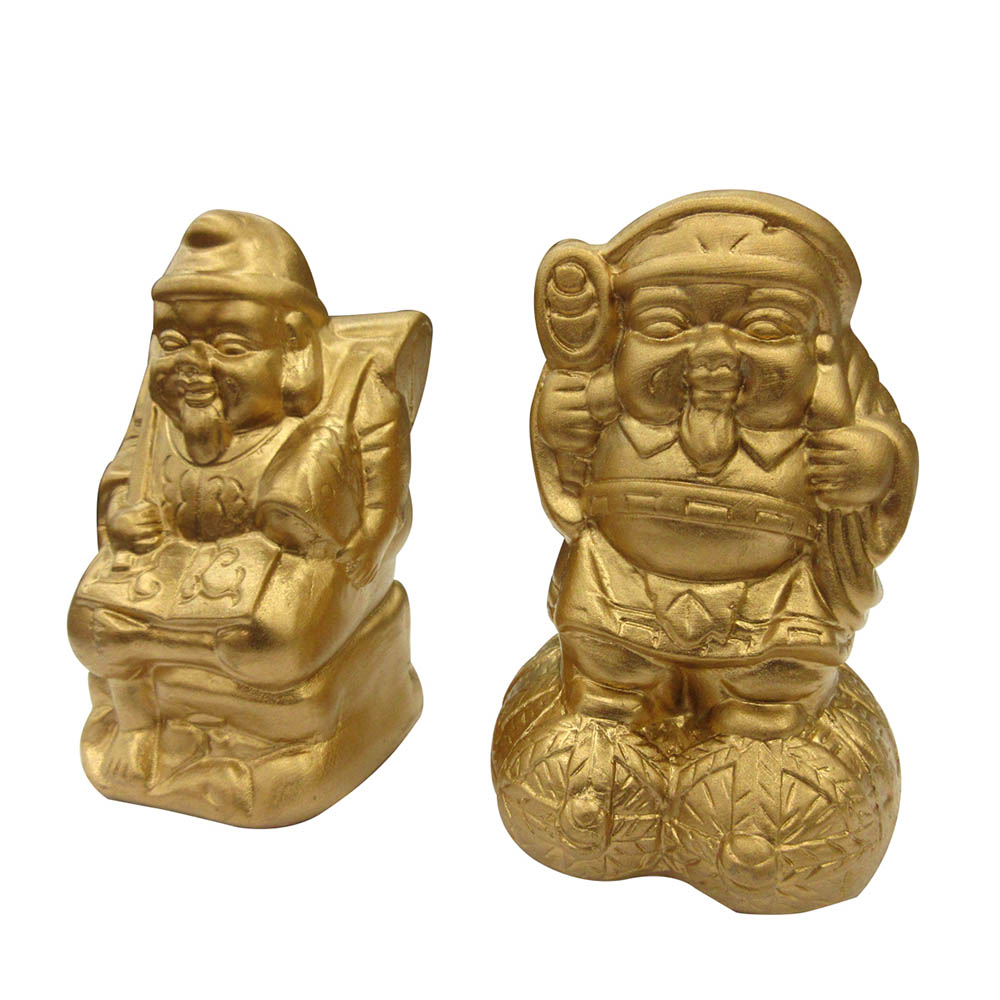 二福神（金色）3寸　W5.5xD5xH10