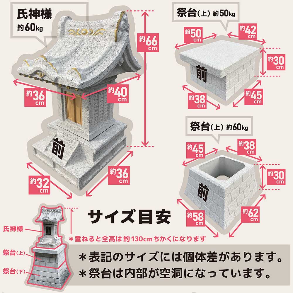 氏神様2尺用 祭り台 上 ホワイト | ジョイフル本田 取り寄せ＆店舗受取