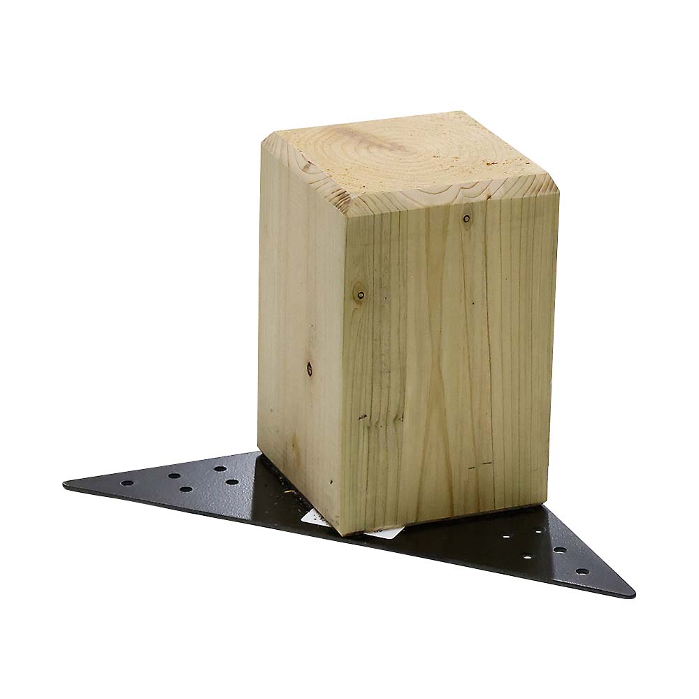 デッキレッグ 桧 プレート付 完成品　90x90xH140mm