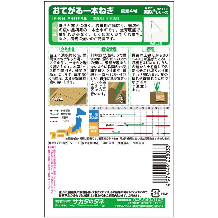 ネギ＿おてがる一本ねぎ＿夏扇４号　春秋兼用
