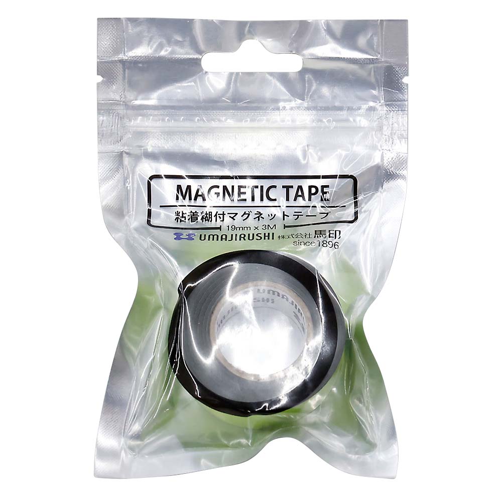 粘着糊付マグネットテープ　蛍光グルーン　１９ｍｍ×３ｍ