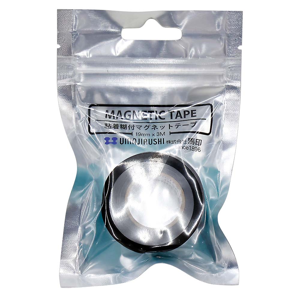粘着糊付マグネットテープ　蛍光ブルー　１９ｍｍ×３ｍ