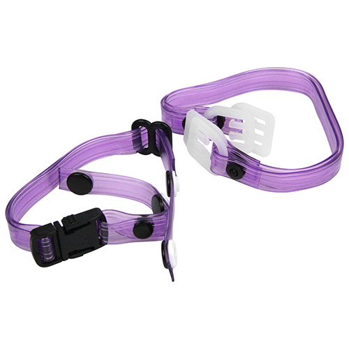 TE-4アゴヒモ 透明ビニール製　ワンタッチ式紫