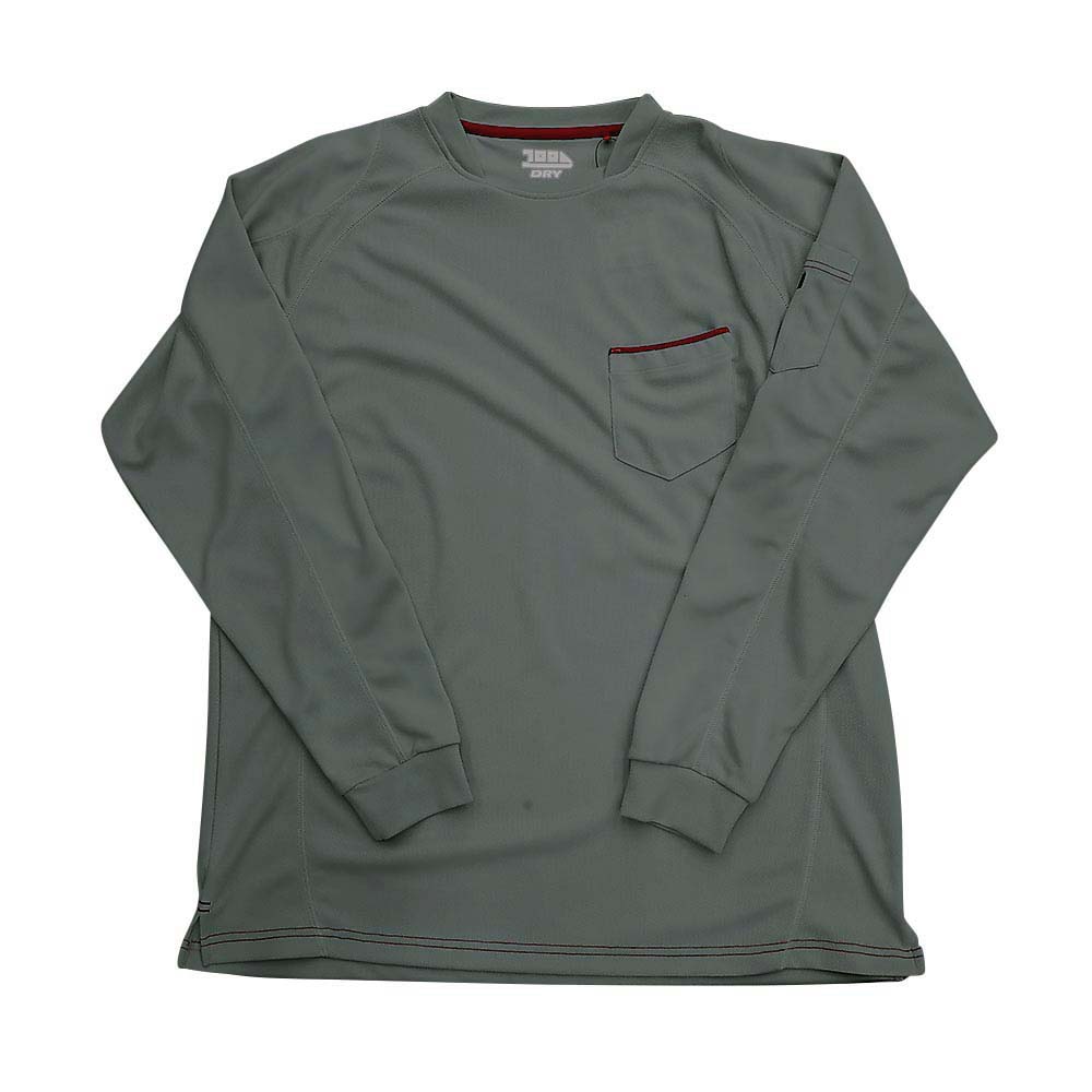 5959寅壱赤耳クル-ネックTシャツ(長袖)　スミグレー LL