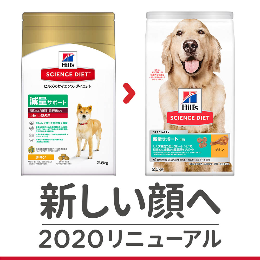 減量サポート中粒中型犬用　２．５ｋｇ