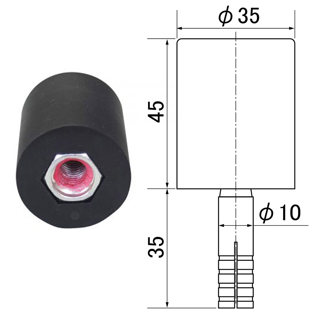 ポイント戸当　コンクリート床用　黒　ＳＨ－ＴＰ４５Ｃ－Ｂ