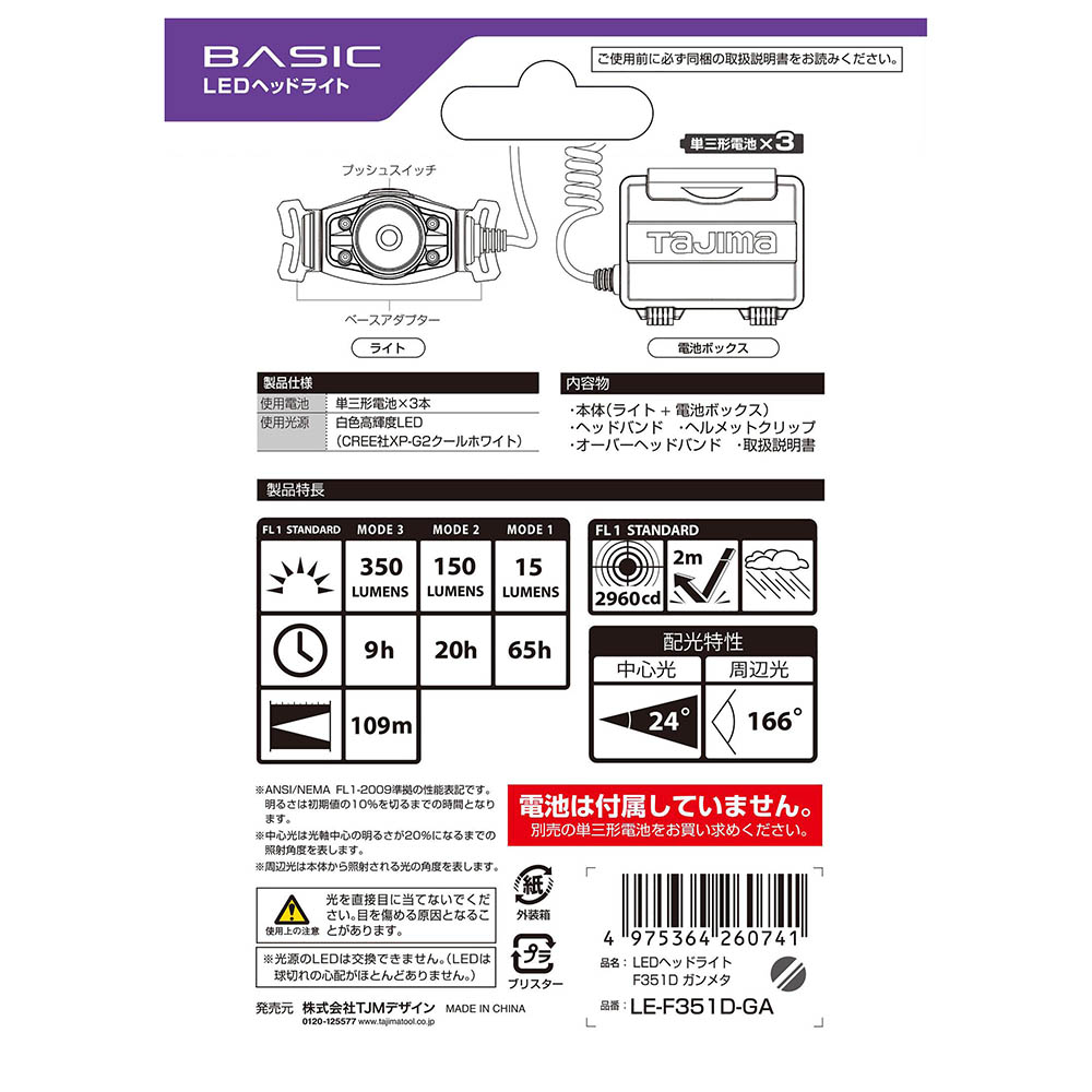 ＬＥＤヘッドライトＦ３５１Ｄ　ガンメタ　ＬＥ－Ｆ３５１Ｄ－ＧＡ