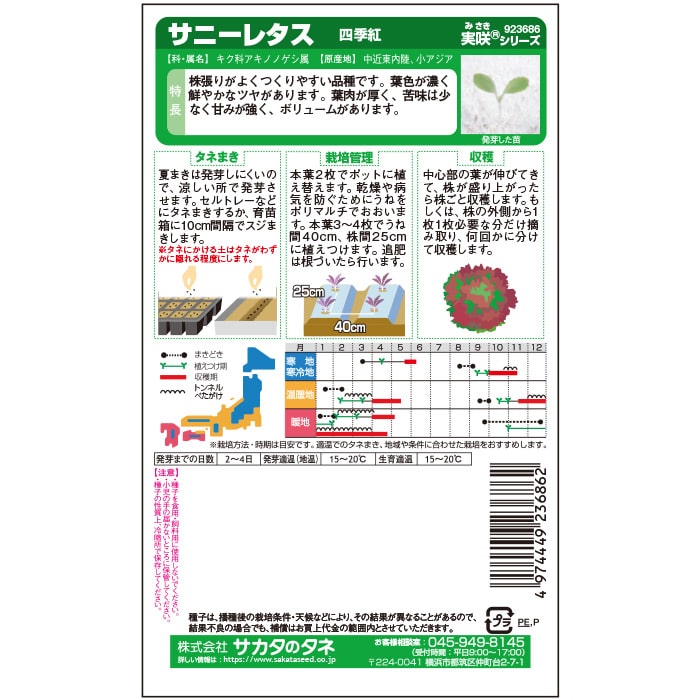 レタス＿サニーレタス＿四季紅　春秋兼用