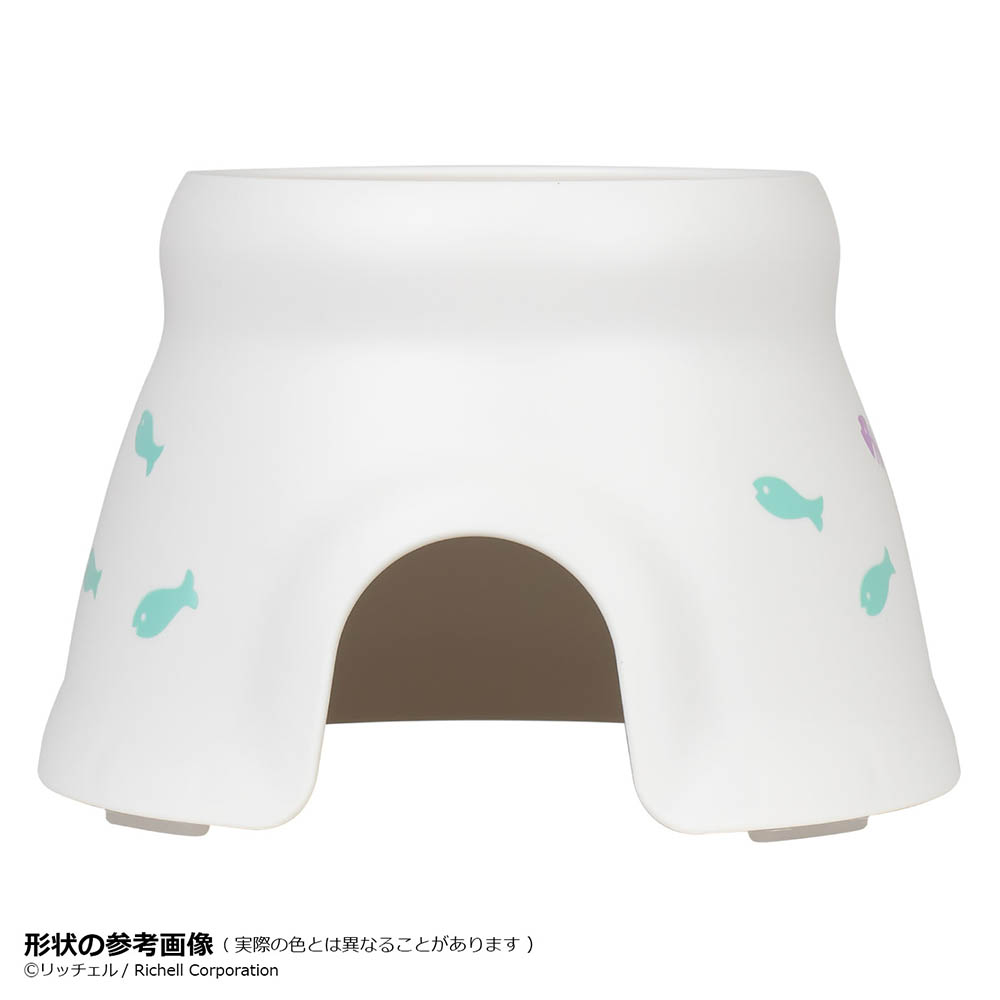 こぼれにくい脚付キャットディッシュ　SSホワイト