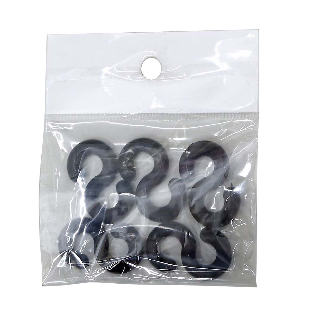 Ｓ字フック　４ｍｍ　ブラック　５ＰＣＳ入　４ｍｍ