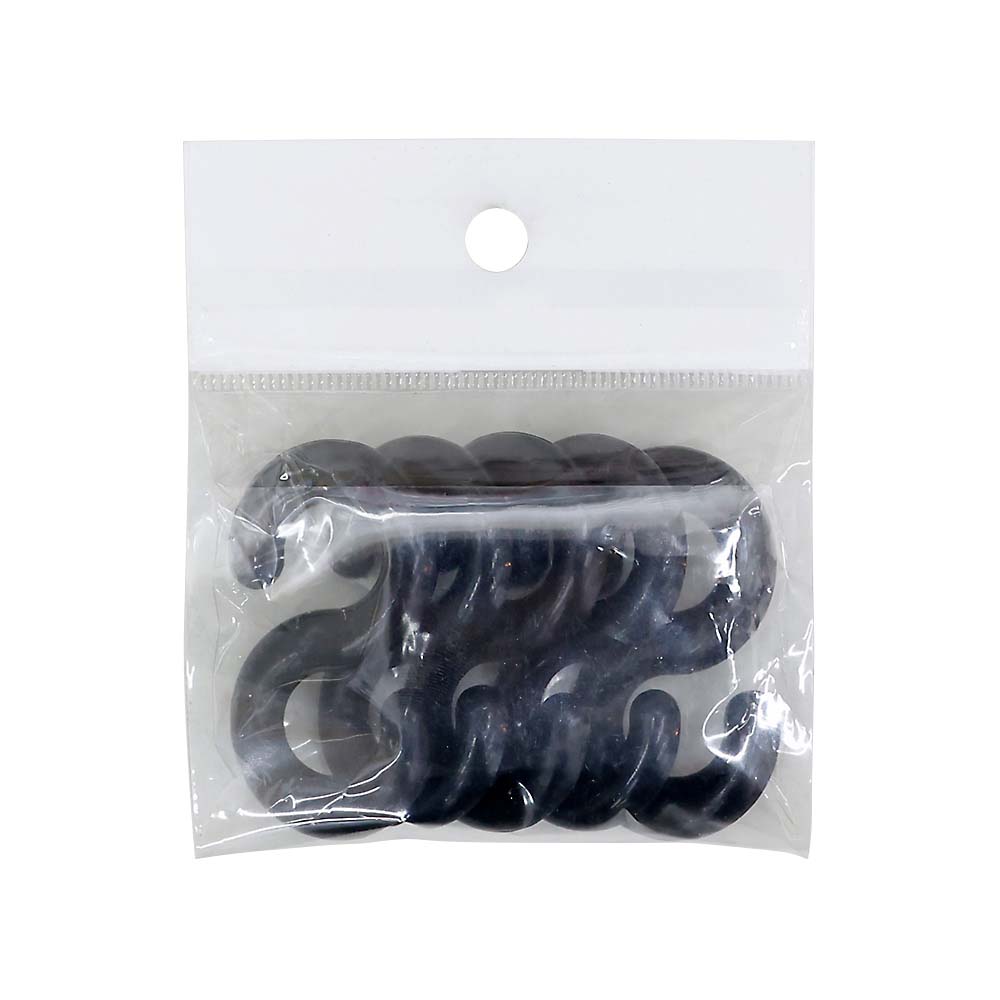Ｓ字フック　８ｍｍ　ブラック　５ＰＣＳ入　８ｍｍ