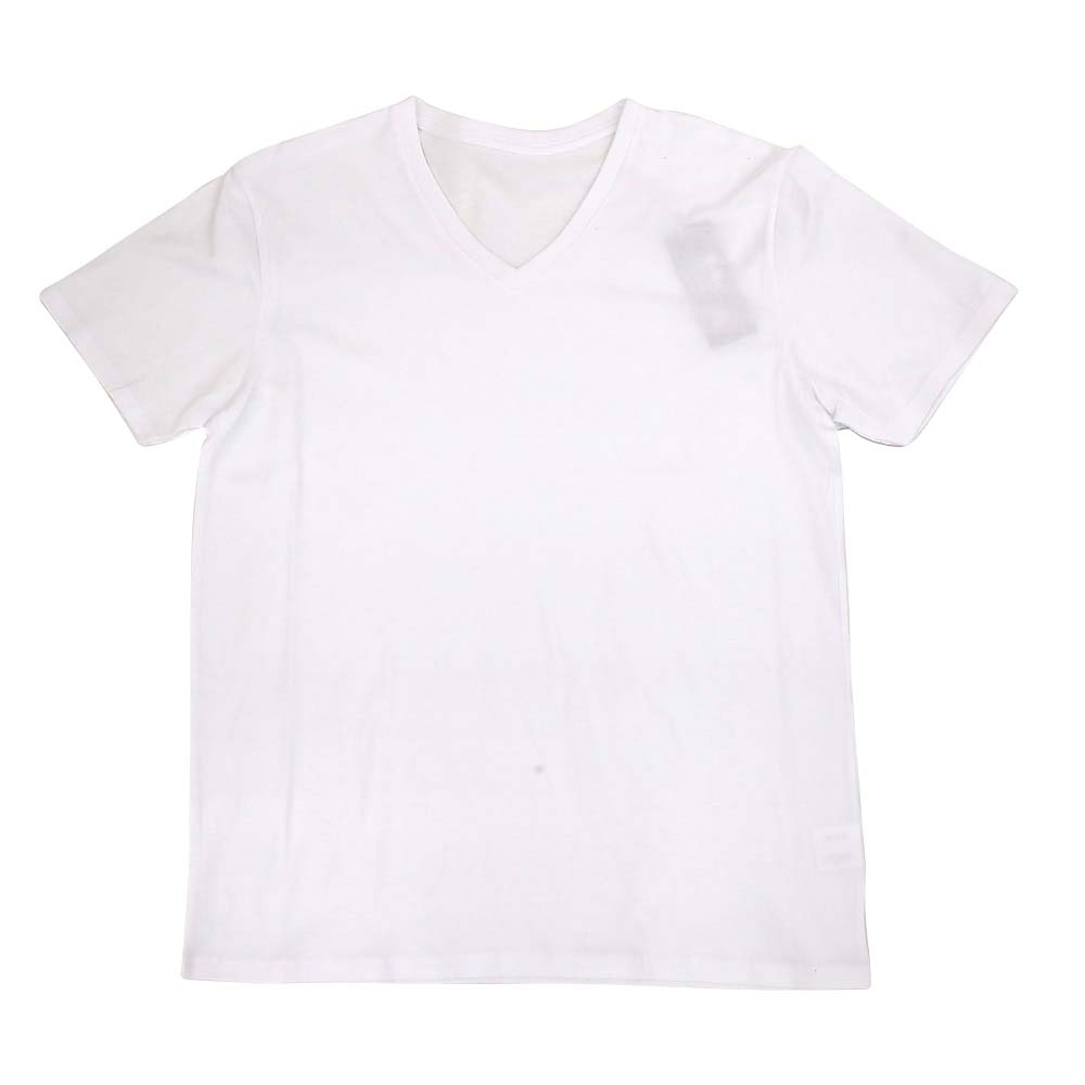VネックTシャツ綿100%　19MJ-02 ホワイト LL