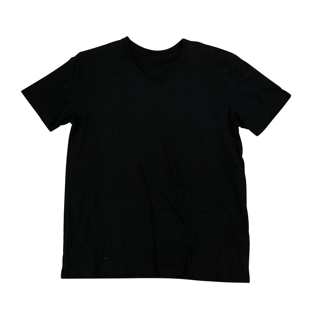 VネックTシャツ綿100%　19MJ-02 ブラック M