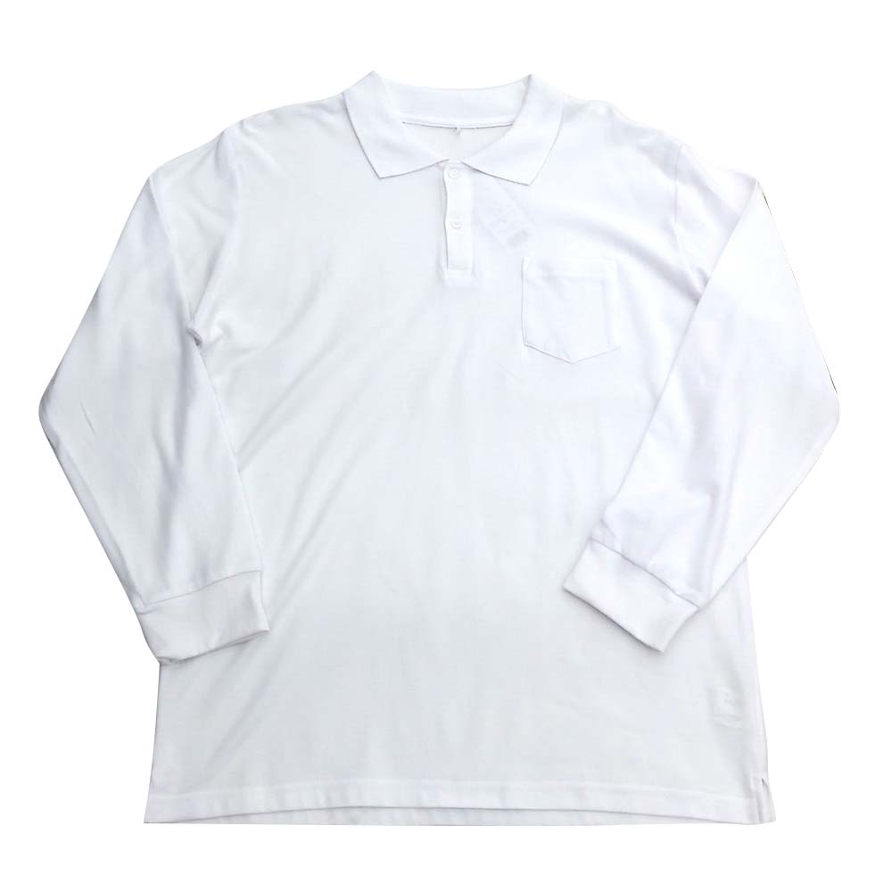 ポロシャツ長袖綿１００％　１９ＭＪ－１０　ホワイト　Ｍ