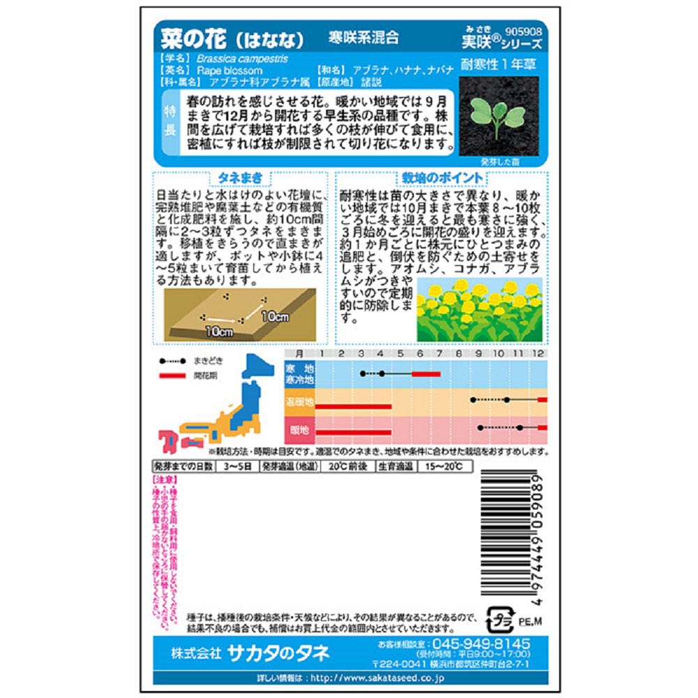ハナナ_景観用大袋_金木花菜　秋まき