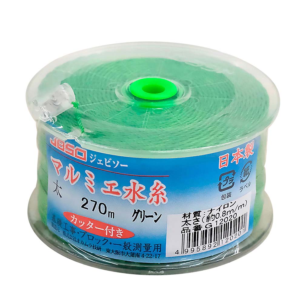 マルミエ水糸(カッター付)太 グリーン G12020