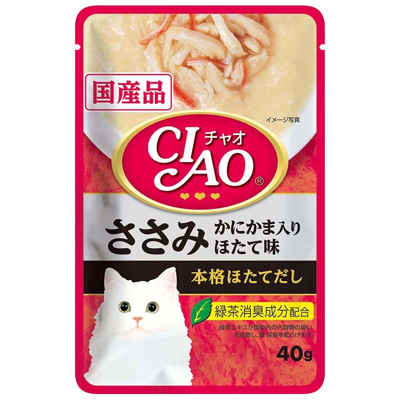 チャオパウチ　ささみ　カニカマ入　ほたて　４０ｇ