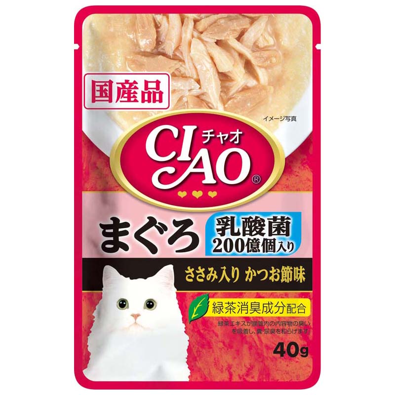 チャオパウチ　乳酸菌　マグロ・ササミ入カツオ節　４０ｇ