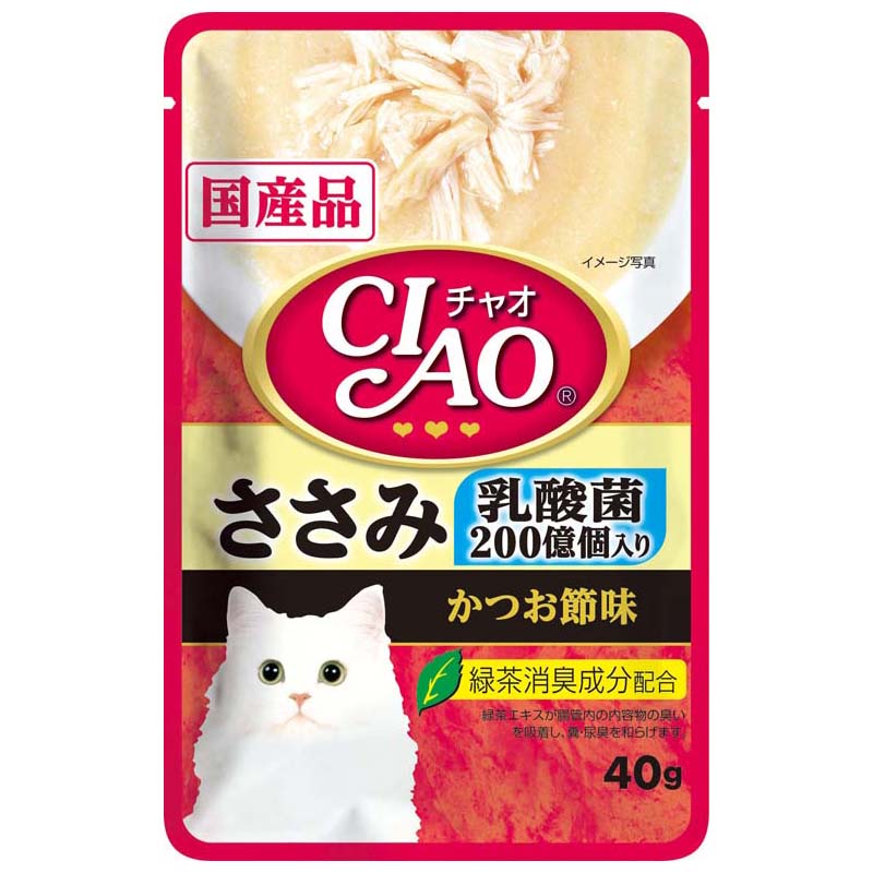 チャオパウチ　乳酸菌　ささみ　かつお節　４０ｇ