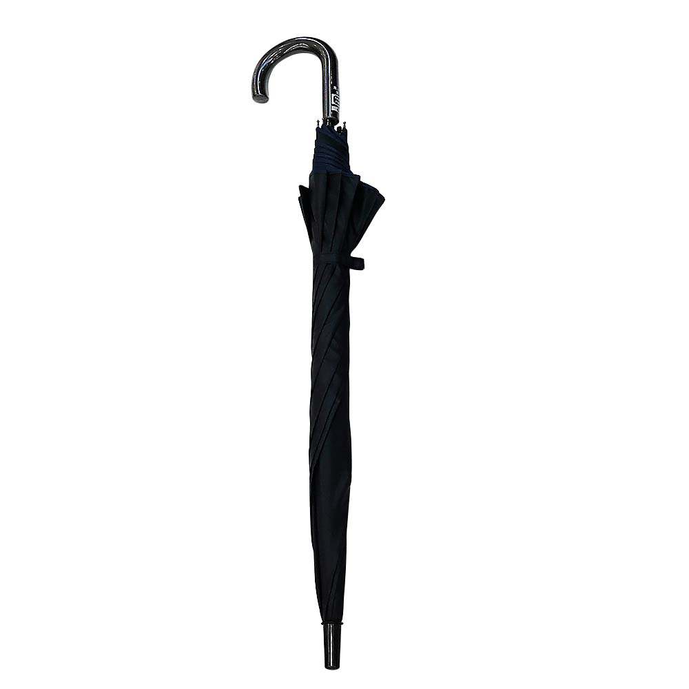 無地パイピングジャンプ傘 ブラック　65cm