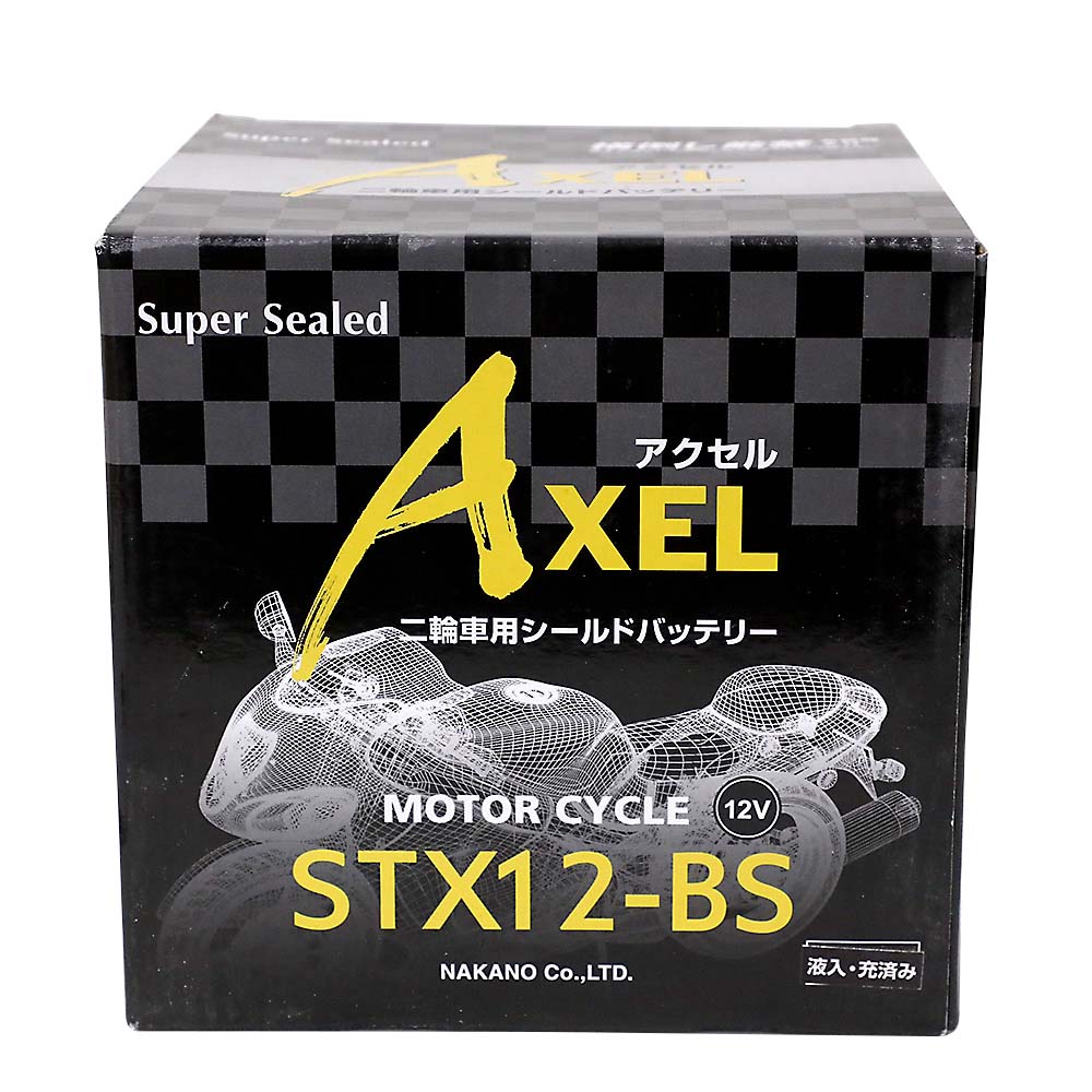 AXELバッテリー STX12-BS　液注入済