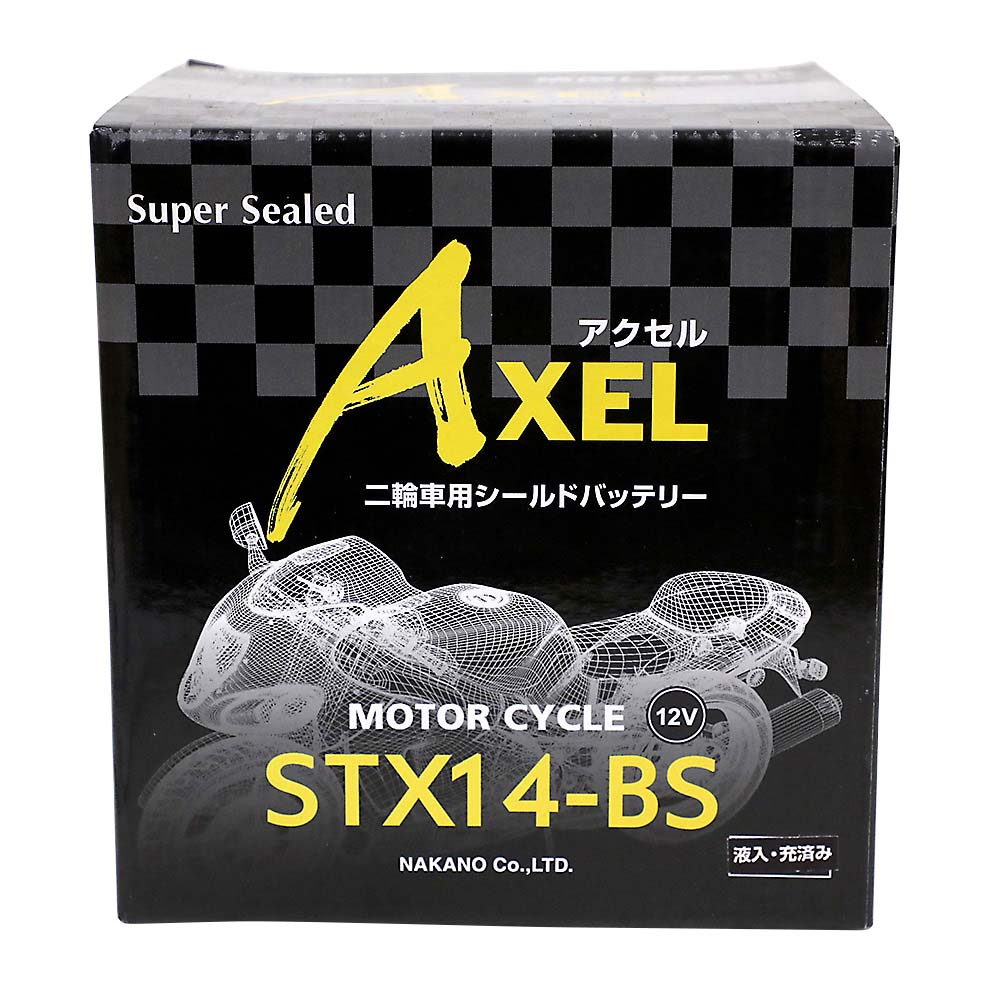 AXELバッテリー STX14-BS　液注入済